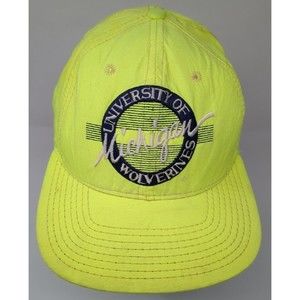 Vintage Michigan Wolverines Hat Cap Snapback The Game Circle Script 1980s 80s